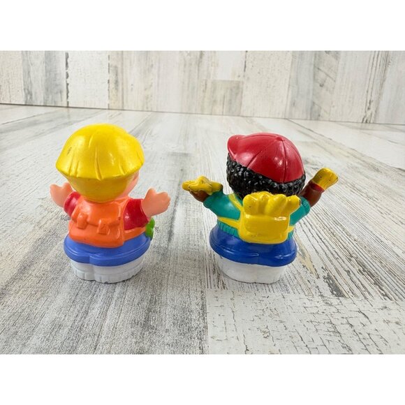 Fisher-Price Little People Figures Lot 6 Teacher Student Crossing Guard Backpack - Picture 7 of 8